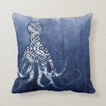 Beach Ombre Watercolor Shibori Pattern Sea Octopus