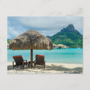 Beach on Bora Bora postcard