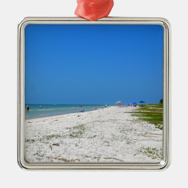 Beach on Sanibel Island Metal Tree Decoration (Front)
