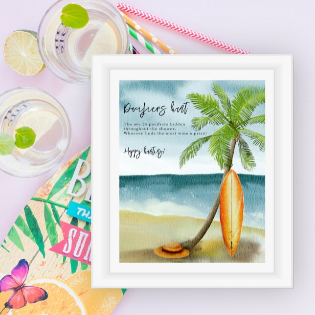 Beach - Pacifier hunt game baby shower Poster (Creator Uploaded)