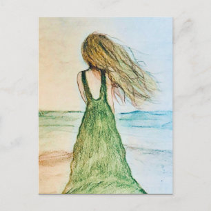 Beach painting Beautiful postcard