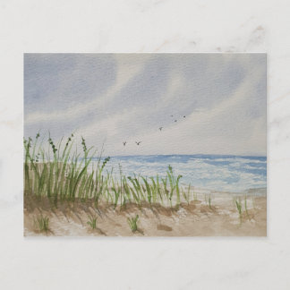 Beach painting invitation postcard