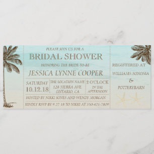 Beach Palm Bridal Shower Invitation