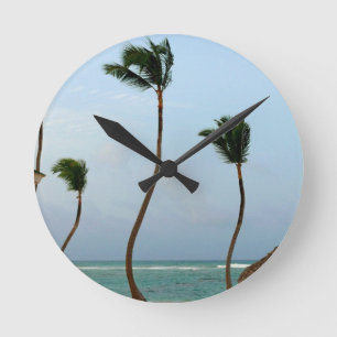 Beach Palm Round Clock