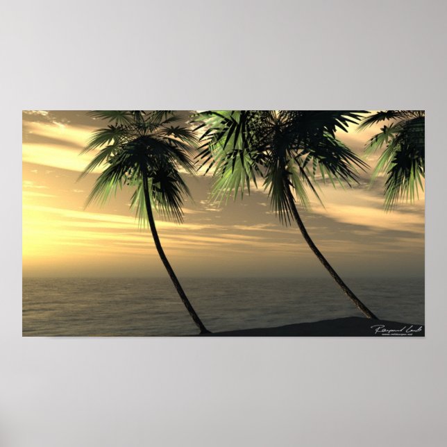 Beach Palm Sunset Print (Front)