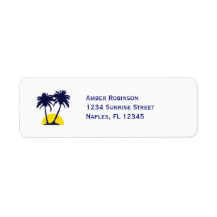 Beach Palm Tree Address Label
