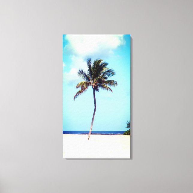 Beach Palm Tree Canvas Print (Front)