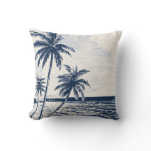 Beach Palm Tree Decorative Pillow