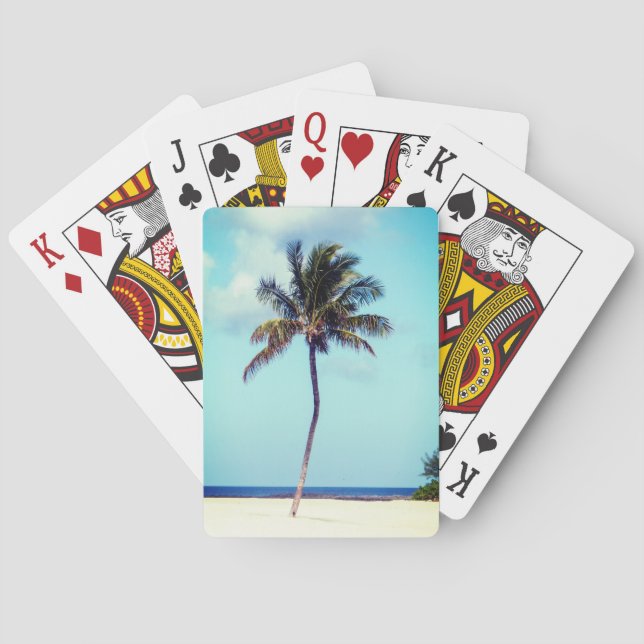 Beach Palm Tree Playing Cards (Back)