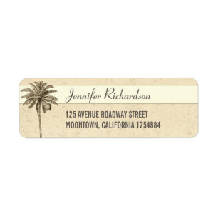 beach palm tree return address labels