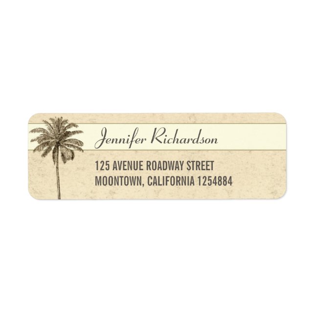 beach palm tree return address labels (Front)