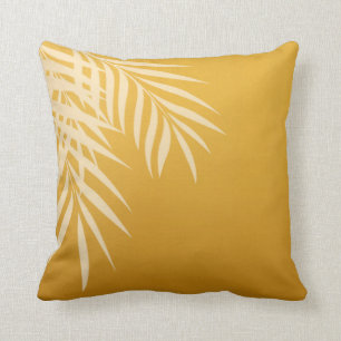Beach Palm Tree Silhouette   gold Cushion