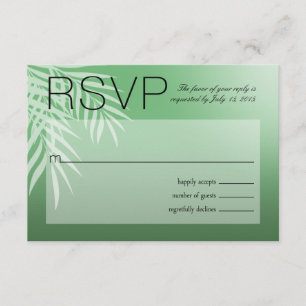 Beach Palm Tree Silhouette RSVP   jade Card