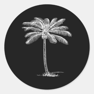 Beach Palm Tree Tropical Vacation Classic Round Sticker