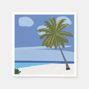 Beach Palm Tree Vacation Beach Party Napkin