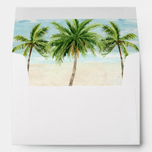 Beach Palm Tree Wedding Bridal Shower Envelopes