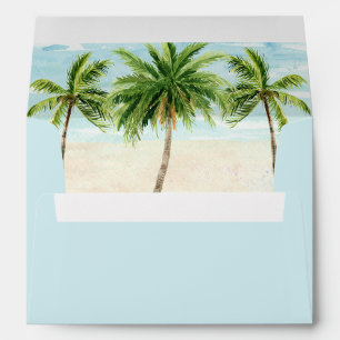 Beach Palm Tree Wedding Bridal Shower Envelopes