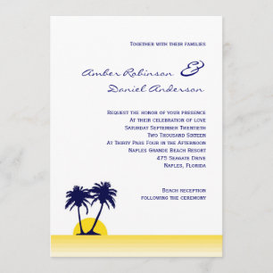 Beach Palm Tree Wedding Invitation