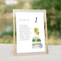 Beach Palm Trees 5x7" Wedding Seating Chart