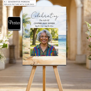 Beach Palm Trees Celebration Of Life Photo Poster