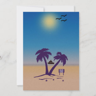 Beach Palm Trees  Invitation