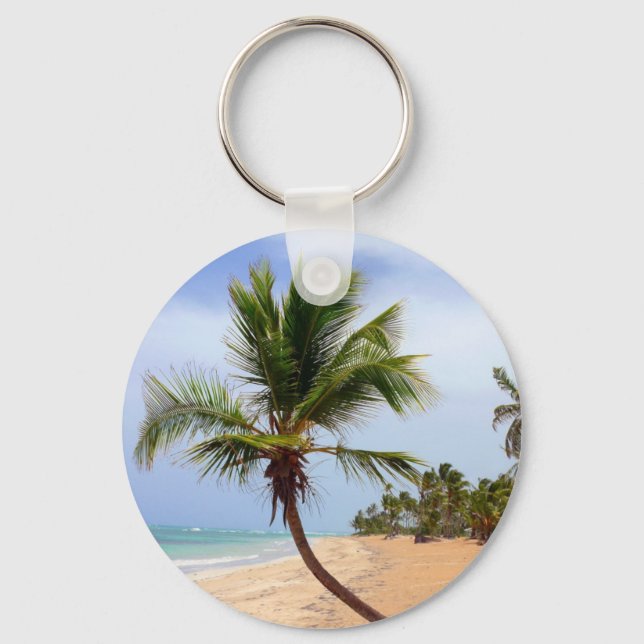 Beach Palm Trees Key Ring (Front)