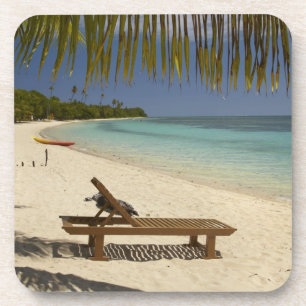 Beach, palm trees & lounger coaster