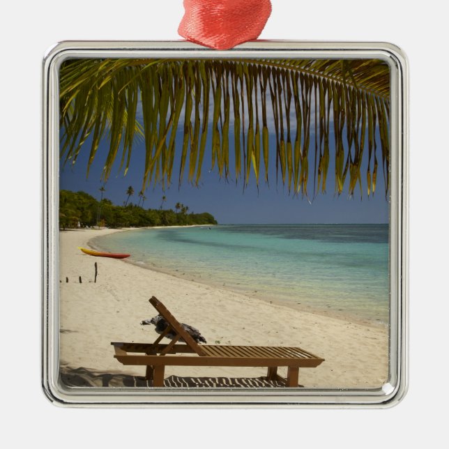 Beach, palm trees & lounger metal tree decoration (Front)