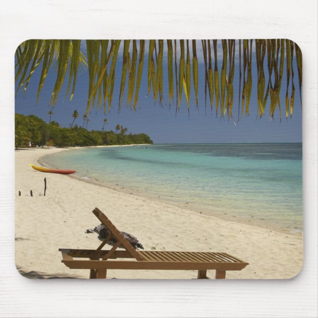 Beach, palm trees & lounger mouse mat (Front)