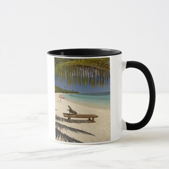 Beach, palm trees & lounger mug (Right)