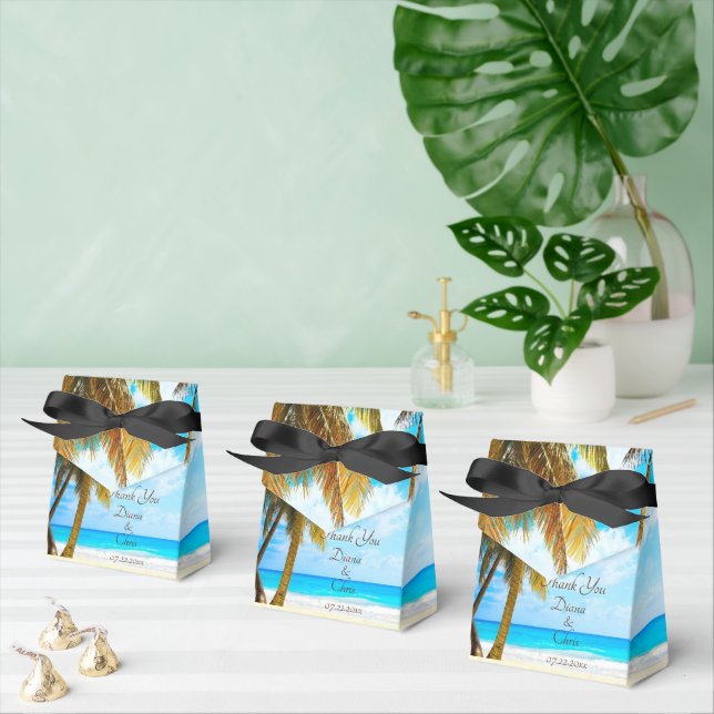 Beach, Palm Trees, Ocean Wedding Favour Box (Multiple)