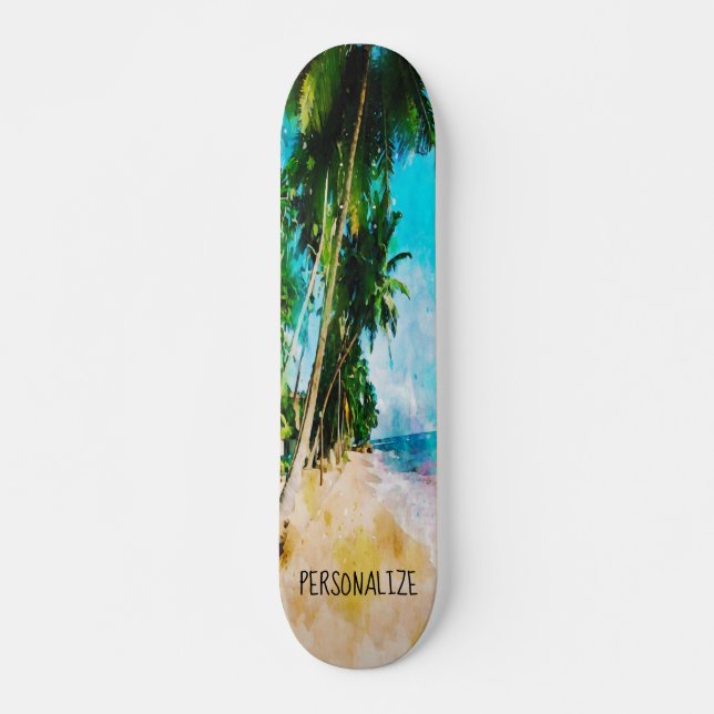 Beach Palm Trees Skateboard (Front)