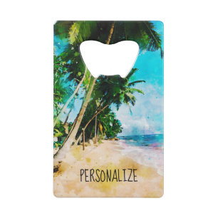 Beach Palm Trees Stainless Steel Bottle Opener