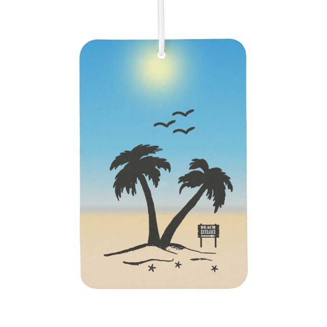 Beach Palm Trees Sunny Car Air Freshener (Front)