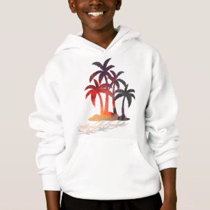 Beach Palm Trees Sunset Hoodie