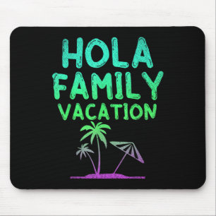 Beach Palm Trees Tropical Summer Hola Family Vacat Mouse Mat