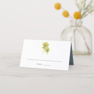 Beach Palm Trees Tropical Wedding Folded Place Card