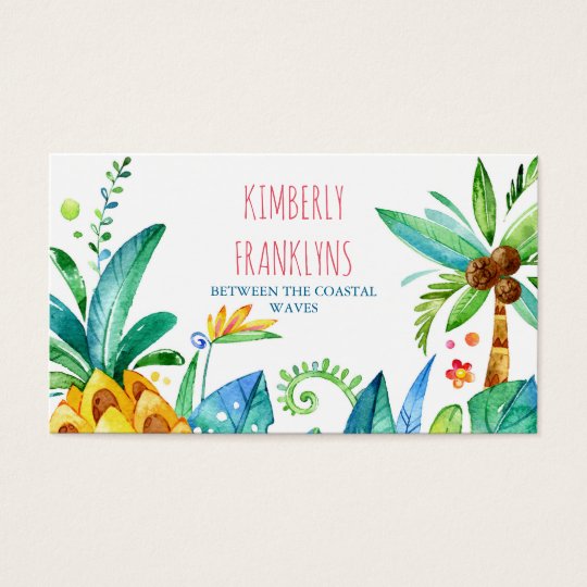 beach palms and pineapple business cards