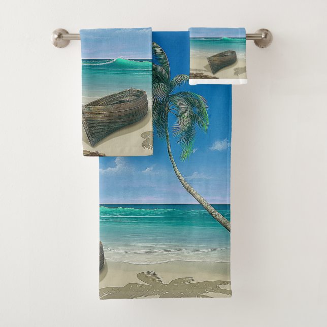 Beach Paradise Bathroom Towel Set (Insitu)