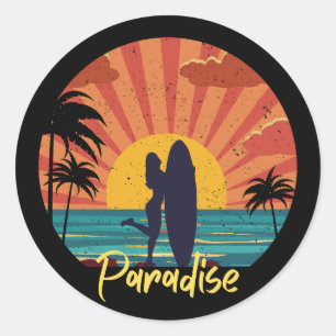 Beach Paradise Classic Round Sticker
