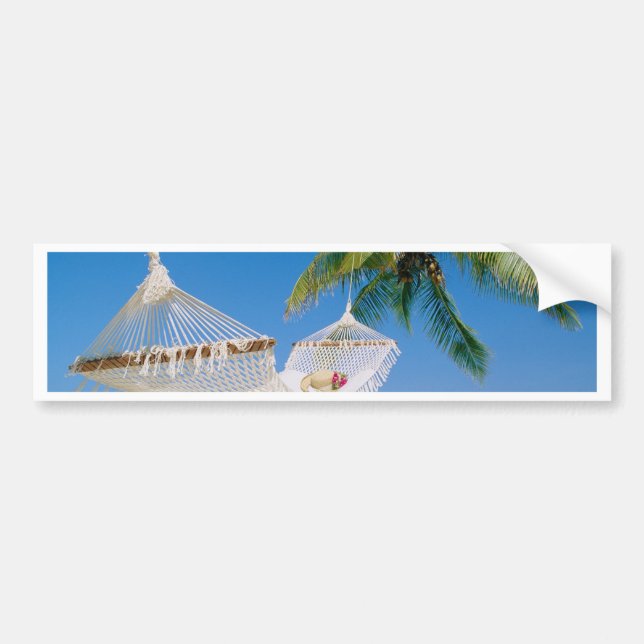 Beach Paradise Vacation Hammock Bumper Sticker (Front)