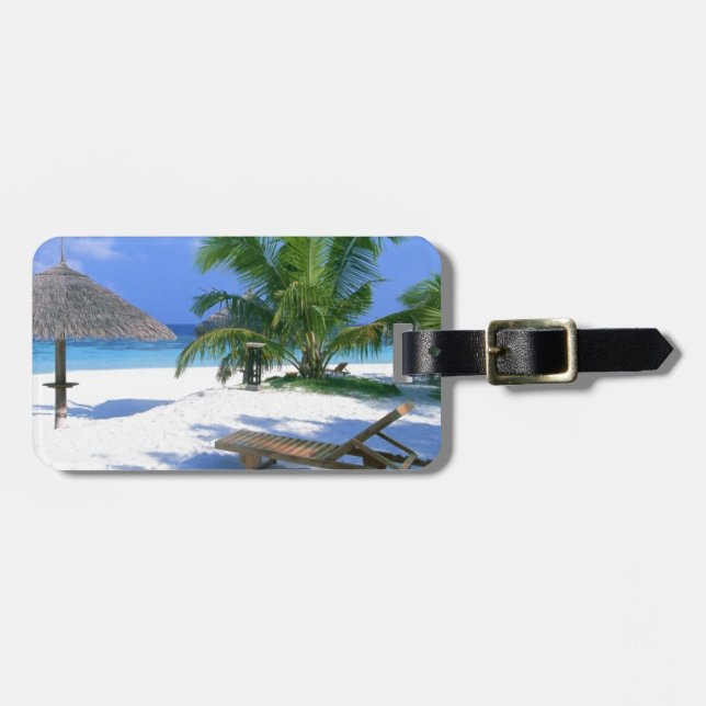 Beach Paradise Vacation Luggage Tag (Front Horizontal)
