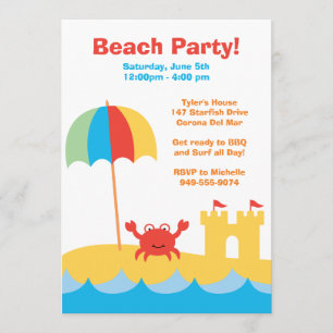Beach Party Birthday Invitation