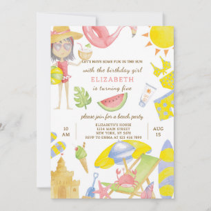 Beach Party Birthday Invitation