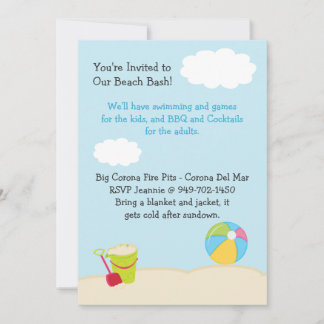 Beach Party Birthday Party Invitation