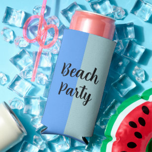 Beach Party, Blue Stripes Seltzer Can Cooler