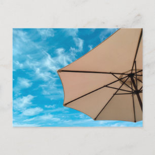 Beach party blues sun ocean umbrella pop colour  invitation postcard