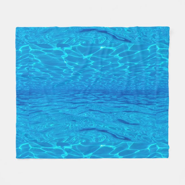 Beach party blues sun ocean water pool pop colour fleece blanket (Front (Horizontal))