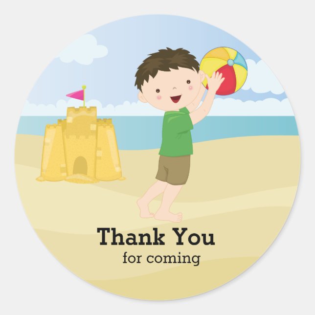 Beach Party Classic Round Sticker (Front)