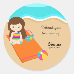 Beach Party Classic Round Sticker